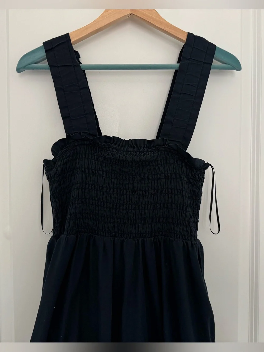Abercrombie & Fitch Black Smocked Maxi Dress with Ruffle Straps